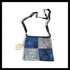 Handmade Crossbody Bag Repurposed Faux Leather and Textured Material NWT